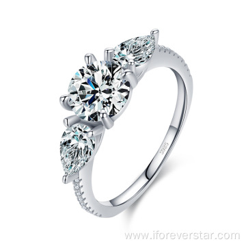 White CZ Stone Ring 925 Silver Rings